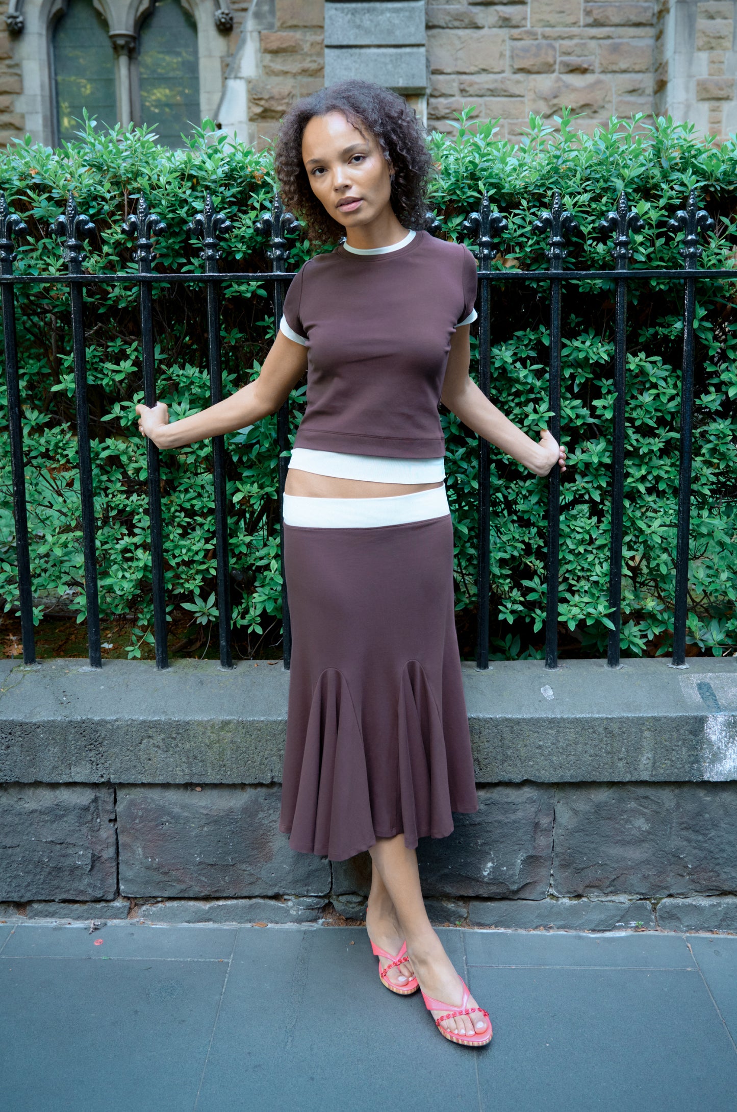 CONTRAST LAYERED TEE