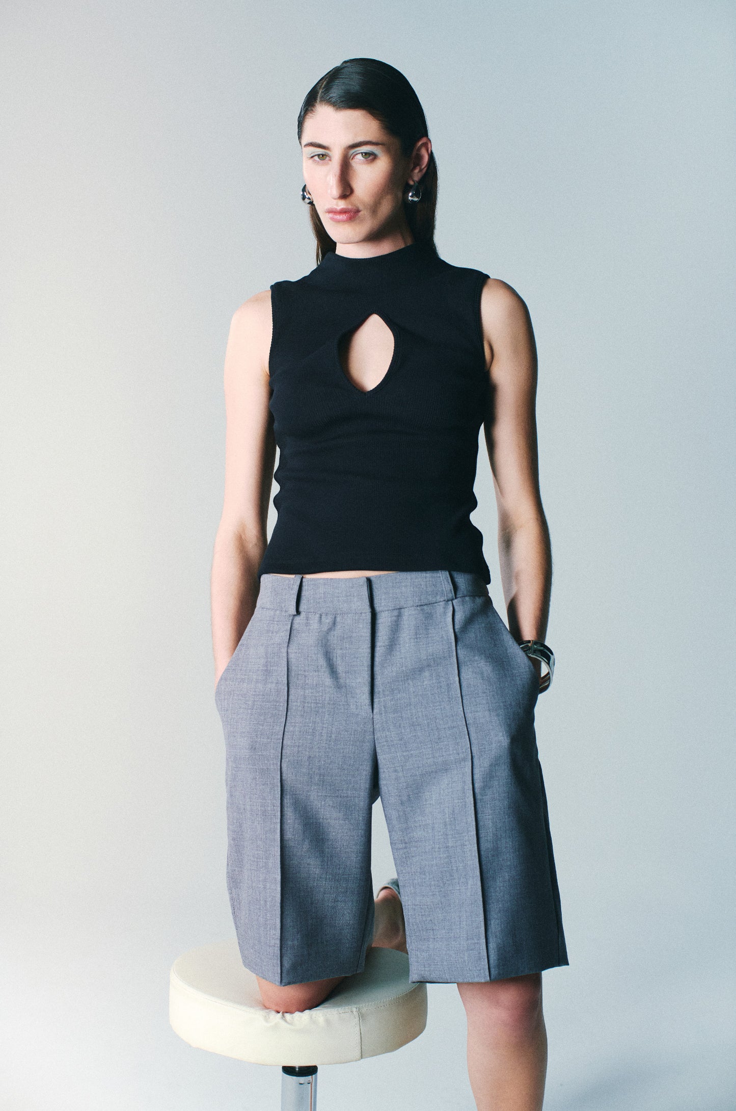 PINTUCK SUIT SHORTS