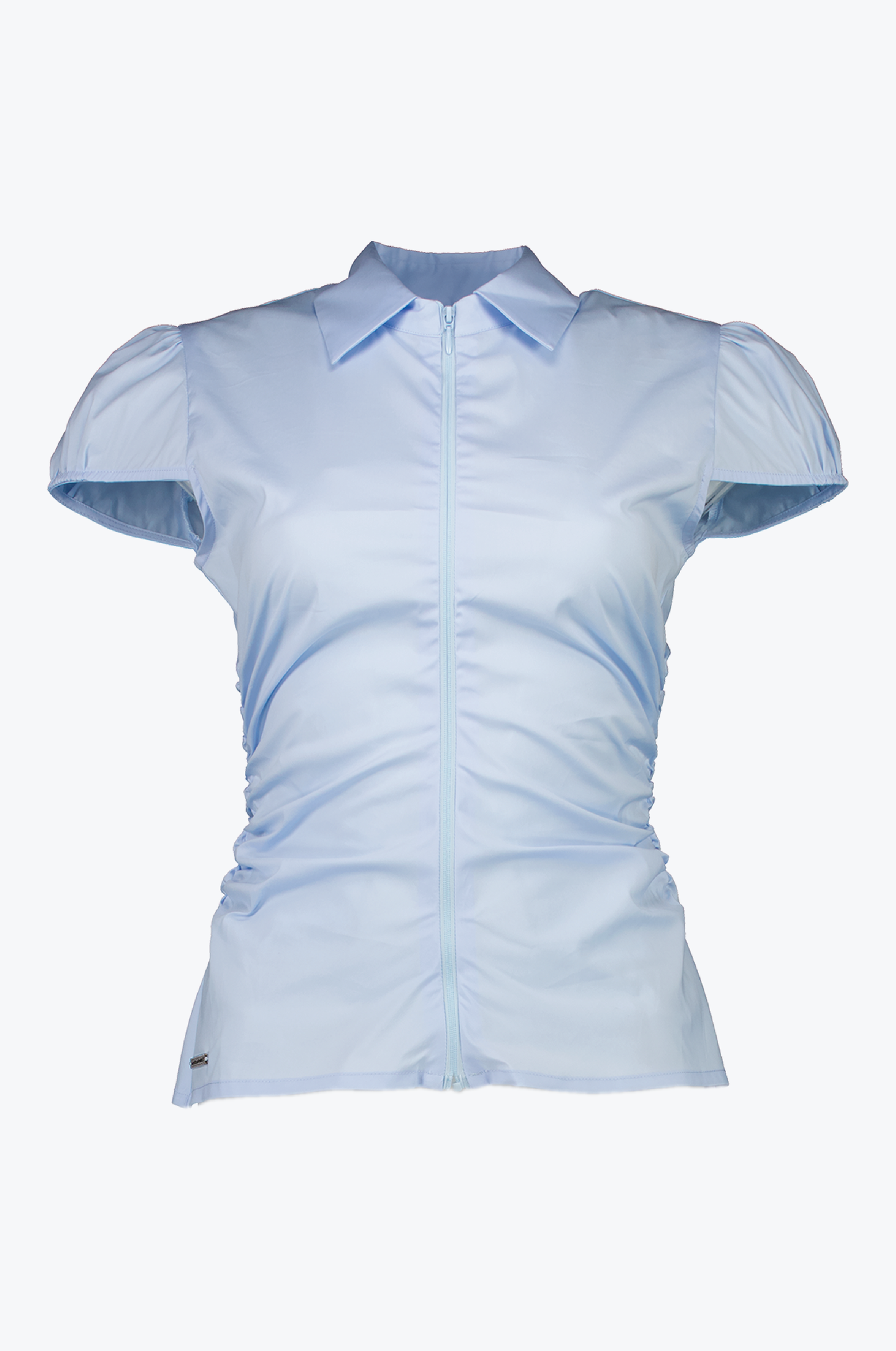 ZIP SHORT SLEEVE BLOUSE