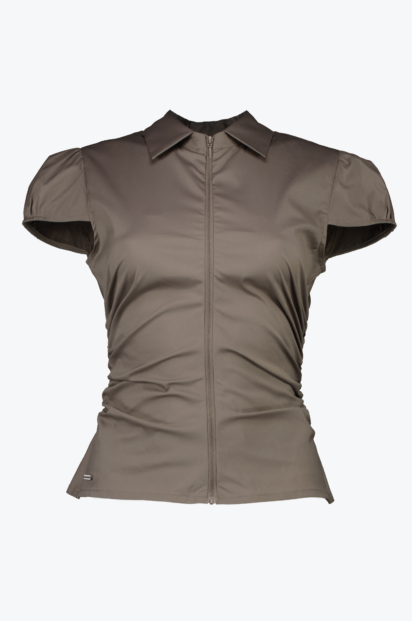 ZIP SHORT SLEEVE BLOUSE