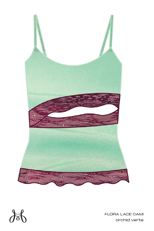 FLORA LACE CAMI - MINT DAHLIA