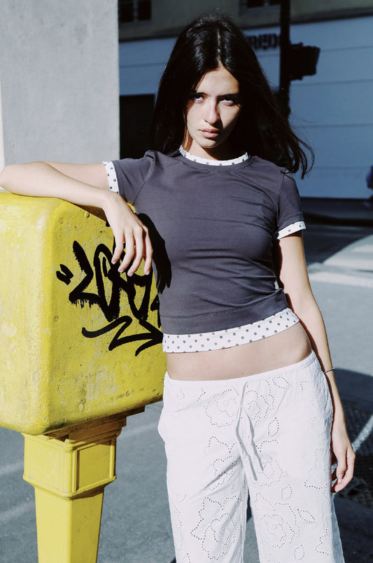 CONTRAST LAYERED TEE