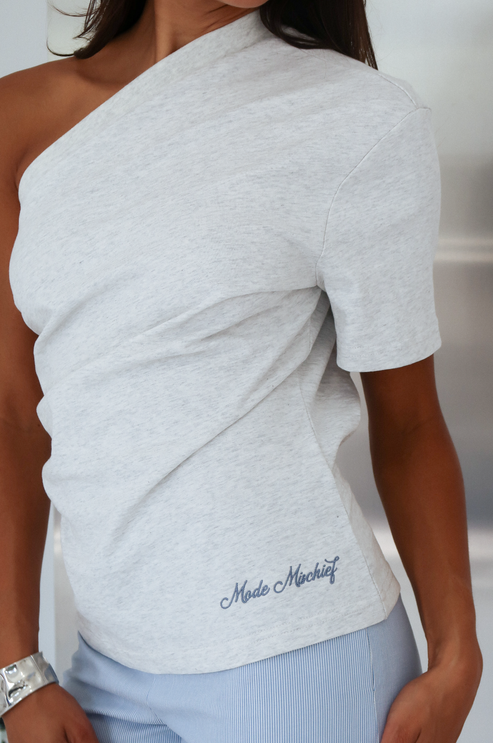 Contrast Lace Cold Shoulder Tee