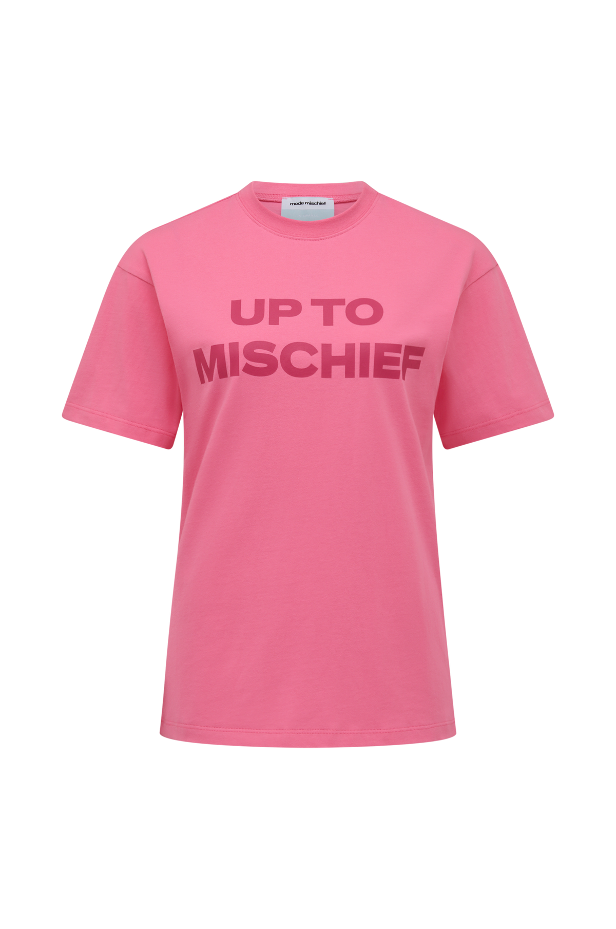 ghost-up-to-mischief-tee-hot-pink-front